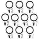 IKEA Syrlig Curtain Ring with Clip and Hook, Black 10Pack