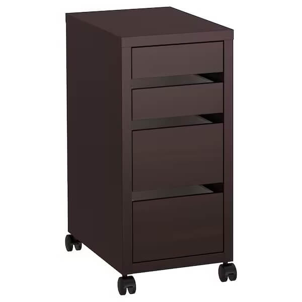 IKEA MICKE Drawer Unit on Castors, Black-Brown 35X75 cm