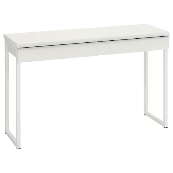 IKEA BESTA Burs Desk, High-Gloss White 120X40 cm