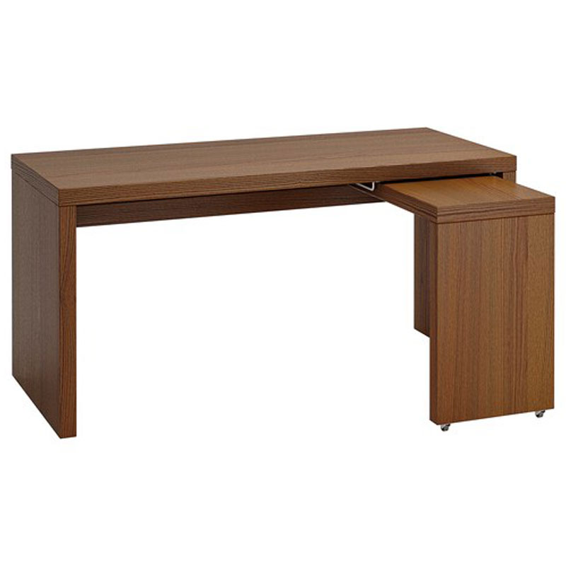 IKEA MALM Desk with Pull-out Panel, Brown Stained Ash Veneer 151X65 cm