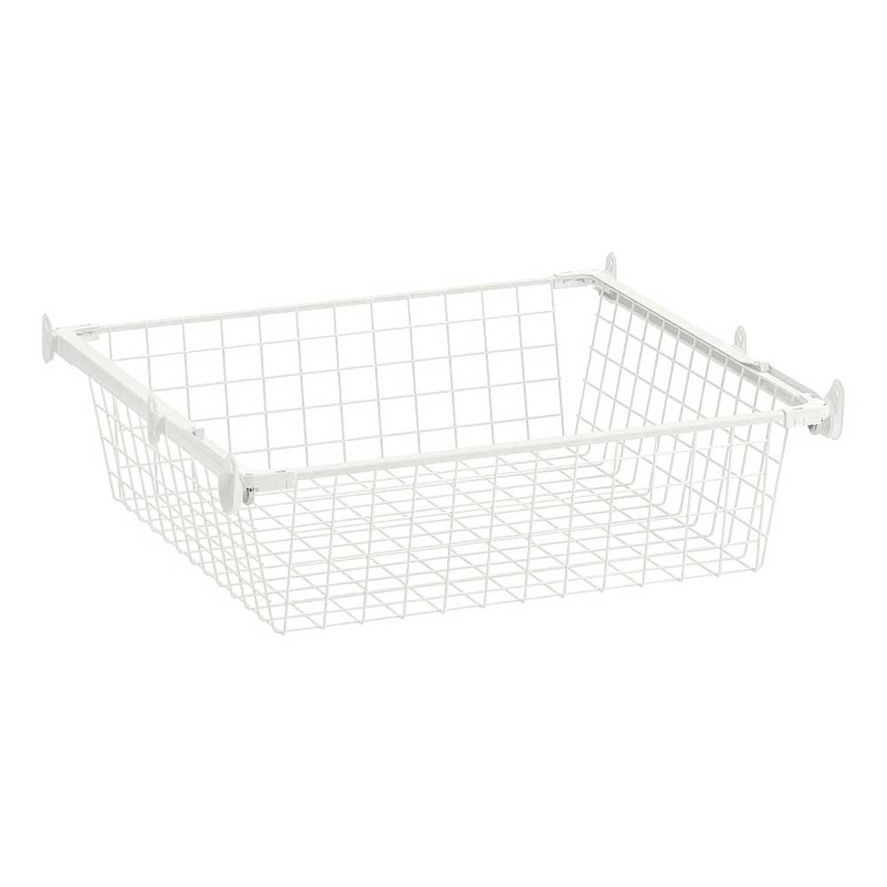 IKEA HJÄLPA Wire Basket with Pull-out Rail White 60X55 cm