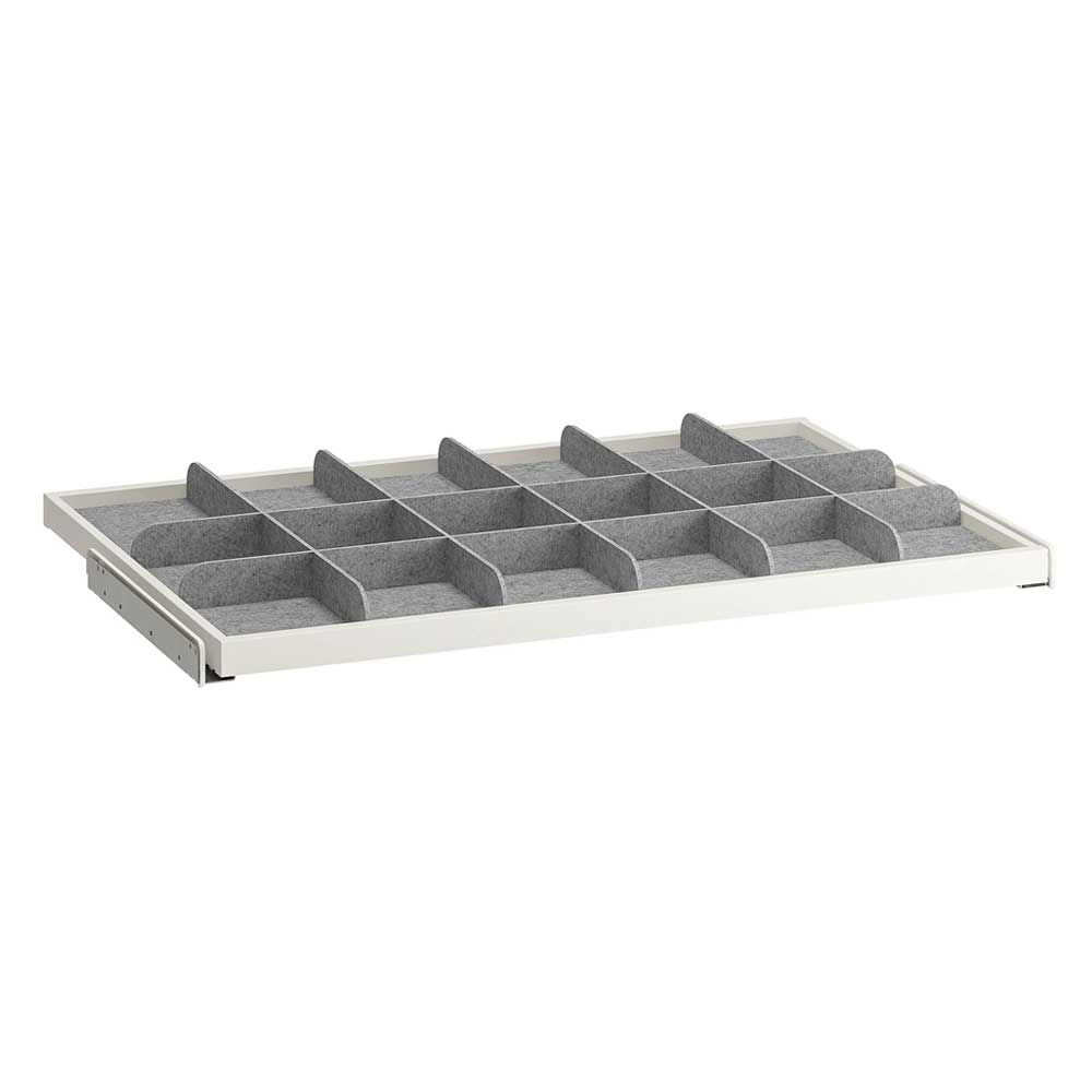 IKEA KOMPLEMENT Pull-Out Tray with Divider, White-Light Grey 100X58 cm