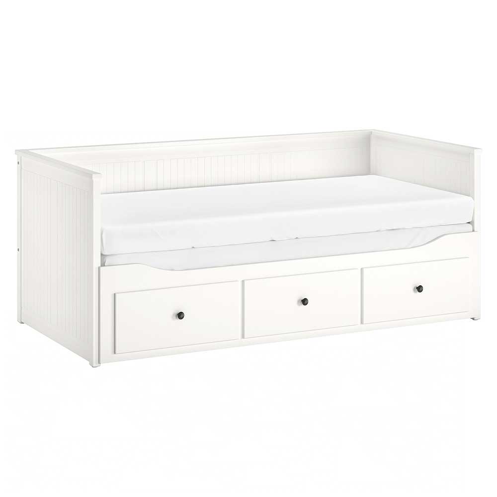 IKEA HEMNES Day-Bed Frame with 3 Drawers, White - No Mattress