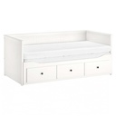 IKEA HEMNES Day-Bed Frame with 3 Drawers, White - No Mattress