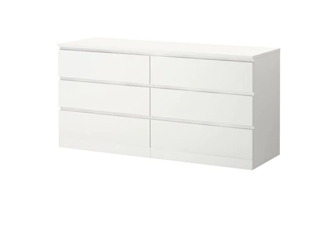 IKEA MALM Chest of 6 Drawers, White 160X78, Lowboy