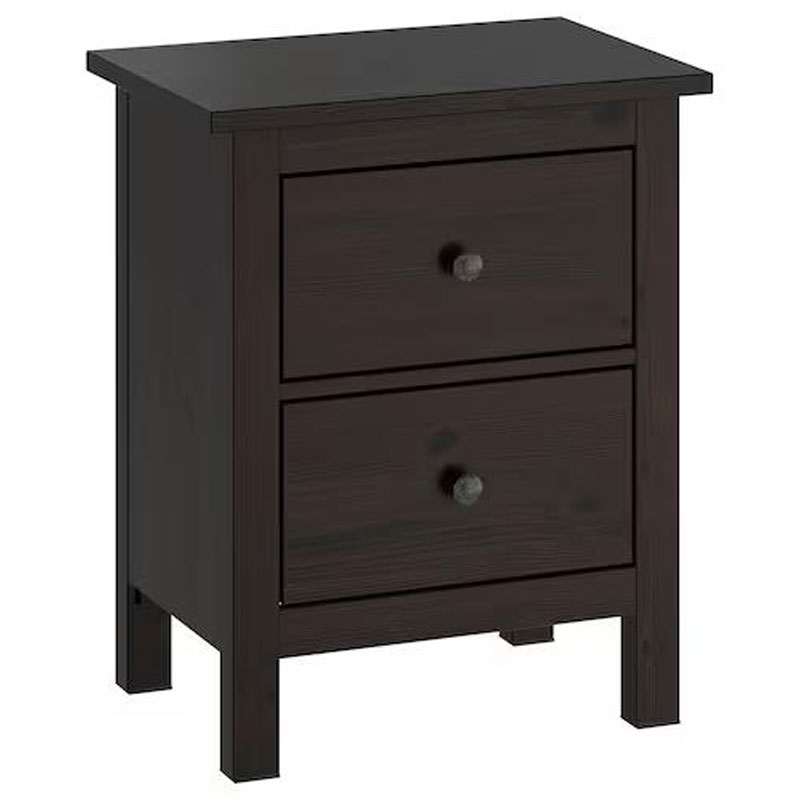 IKEA HEMNES Chest of 2 Drawers, Black-Brown