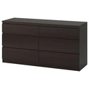 IKEA KULLEN Chest of 6 Drawers,black-brown, 140x72 cm