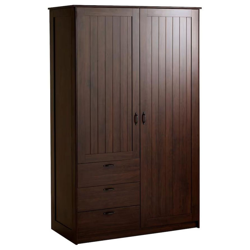 IKEA MUSKEN Wardrobe with 2 Doors+3 Drawers, Brown