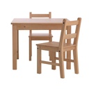 IKEA BarnKALAS Children's Table with 2 Chairs, Light Antique Stain