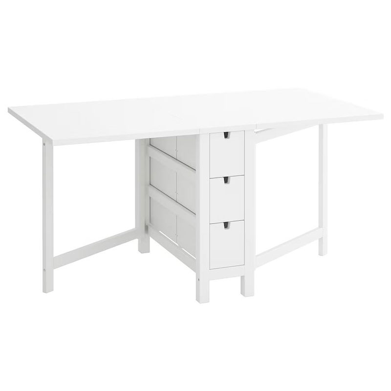 IKEA Norden Gateleg Table, White,26/89/152x80 cm