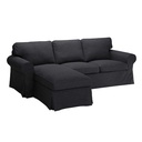 IKEA EKTORP Cover 3-seat Sofa W Chaise Longue, Hillared Anthracite