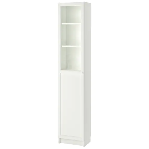 IKEA BILLY Bookcase with Panel-Glass Doors, White 40X28X202