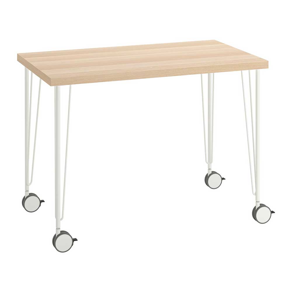 IKEA LINNMON - KRILLE Desk White Stained Oak Effect, White 100X60 cm