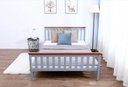 ELBERT Slat Queen Bed| Grey-Oak| Solid Pine Wood