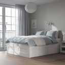 IKEA BRIMNES Bed Frame with Storage White 180x200 cm