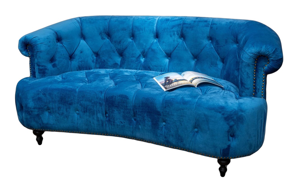 Sheffield Chesterfield 2 Couch,Bright Blue