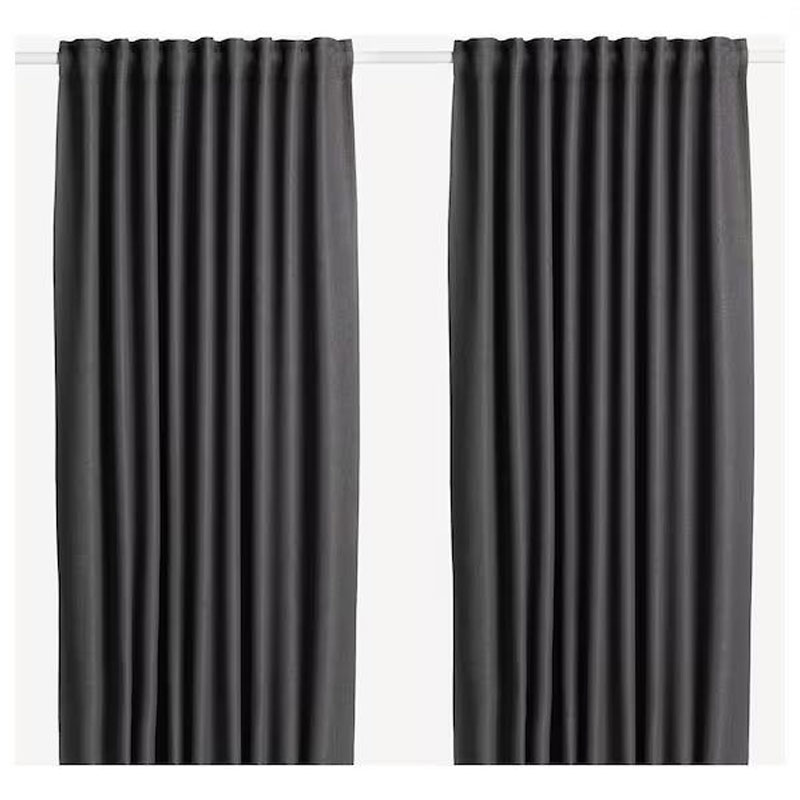 IKEA ANNAKAJSA Room Darkening Curtains, 1 Pair, Grey 145X250 cm