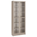 IKEA BILLY Bookcase with Glass-Doors, Grey-Metallic Effect 80X30X202 cm