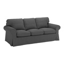 IKEA EKTORP Cover Three-Seat Sofa, Tallmyra Medium Grey (Cover Only)