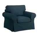 IKEA EKTORP Armchair Cover, Hillared Dark Blue