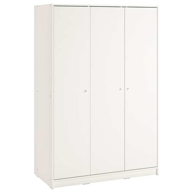 IKEA KLEPPSTAD Wardrobe with 3 Doors, White, 117X176 cm