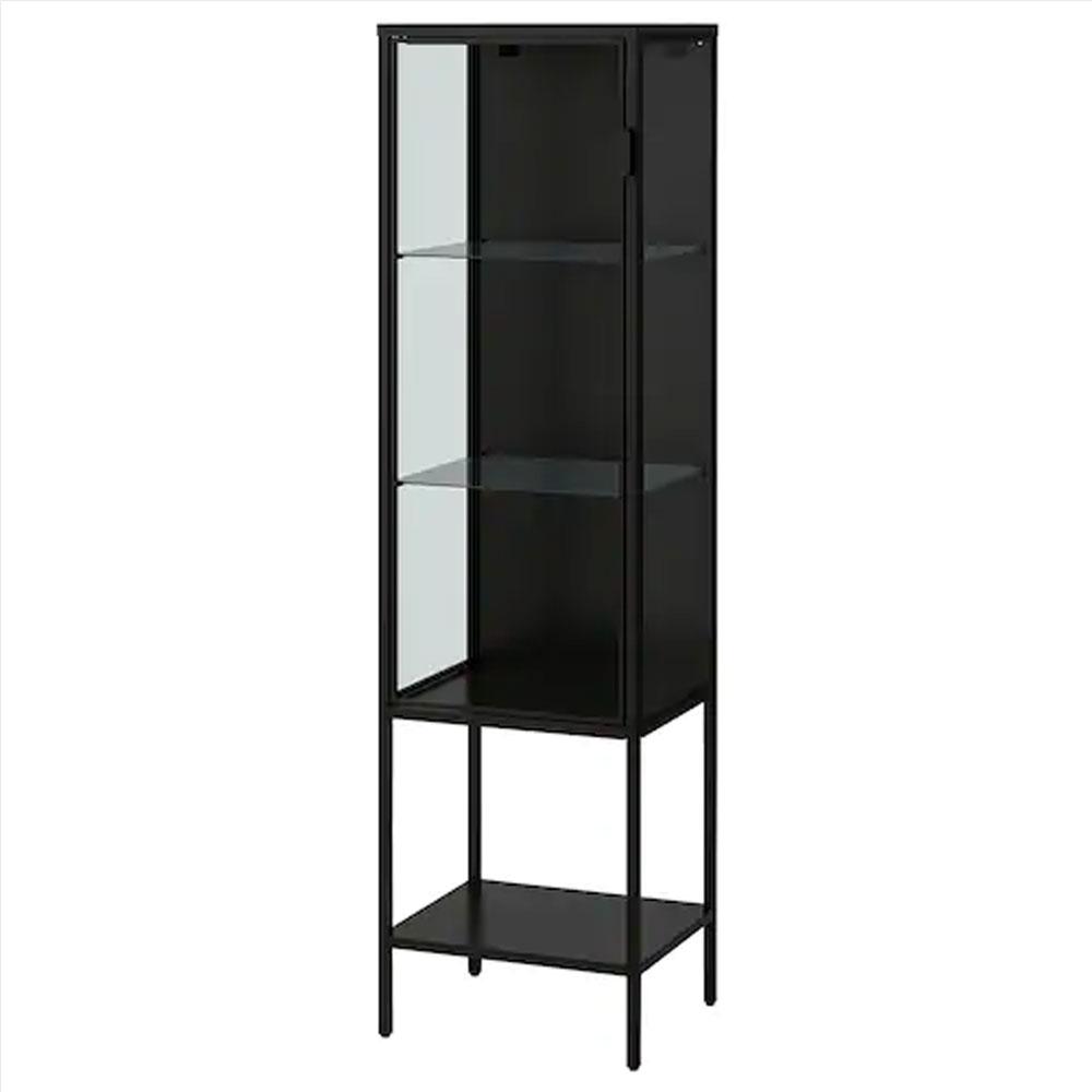 IKEA Rudsta Glass-Door Cabinet Anthracite 42X37X155 cm