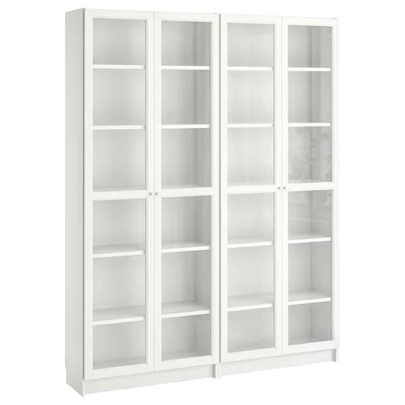 IKEA BILLY - OXBERG Bookcase, White, Glass,160x30x202 cm