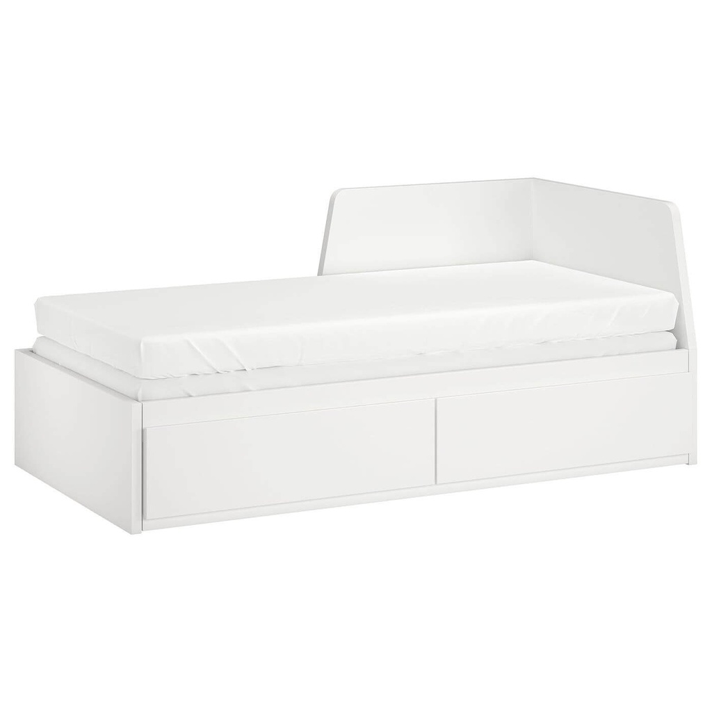 IKEA FLEKKE day-bed w 2 drawers/2 mattresses white/Afjall firm 80x200 cm