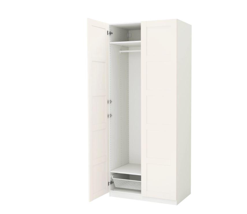 IKEA PAX Wardrobe, White, BERGSBO White