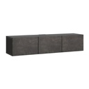 BESTA TV Bench with Doors, Black - Brown - Kallviken Concrete Effect,180x42x38 cm