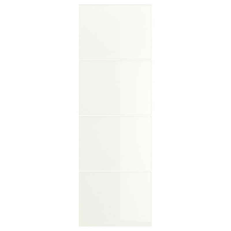 IKEA Färvik 4 Panels for Sliding Door Frame White Glass 75X236 cm