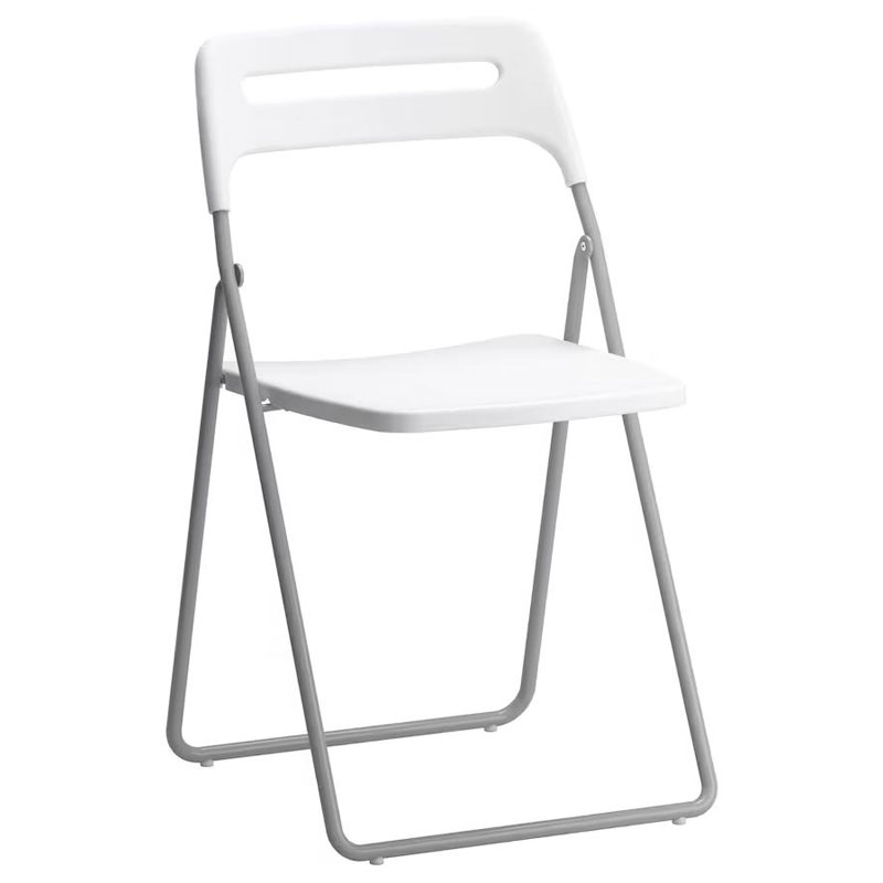 IKEA Nisse Folding Chair, Silver-Colour White