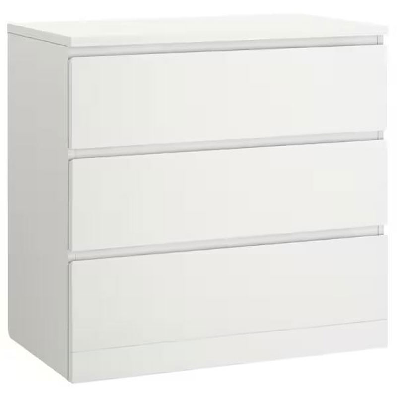 IKEA MALM Chest of 3 Drawers, White 80X78, Lowboy