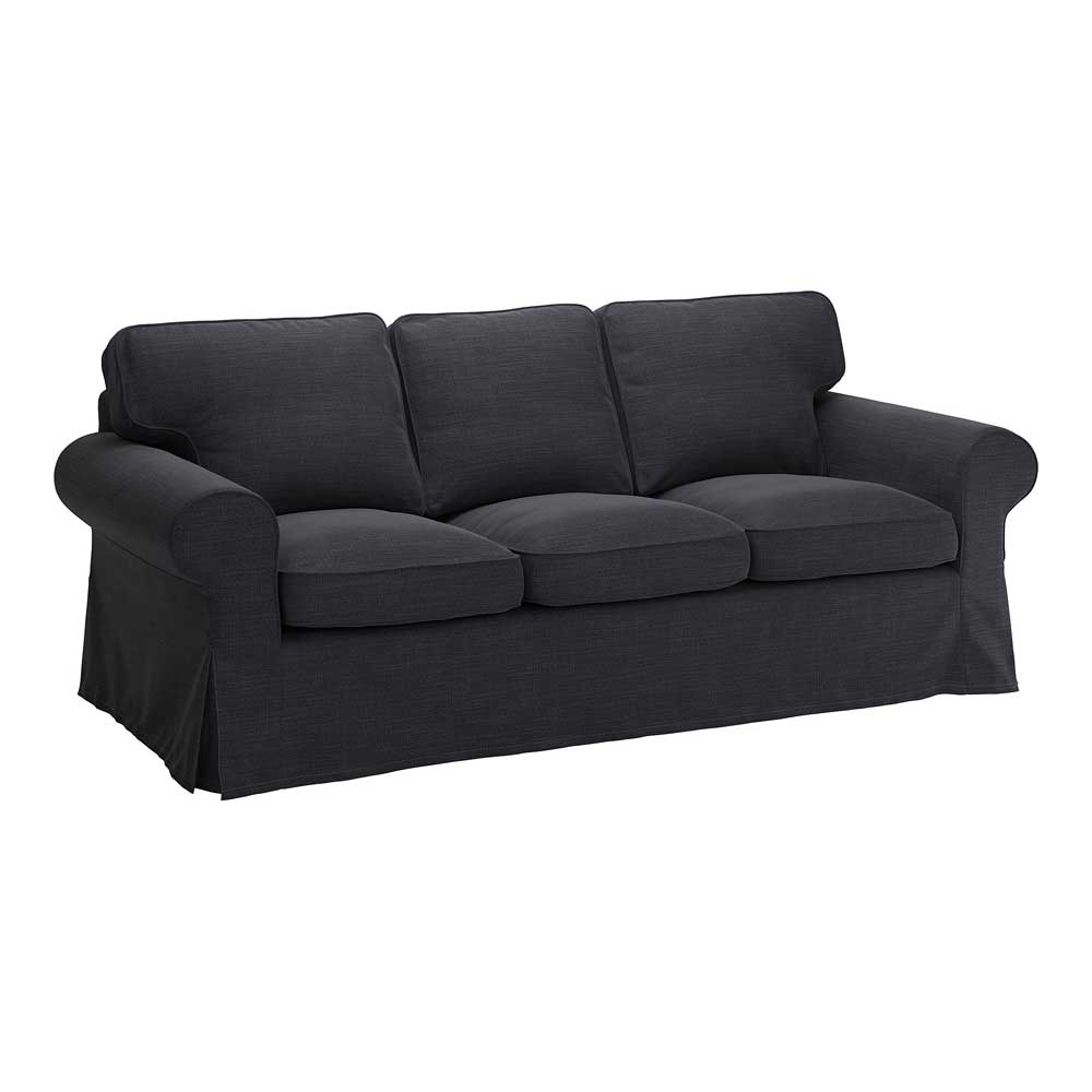 IKEA EKTORP Cover Three-Seat Sofa, Hillared Anthracite(Cover Only)