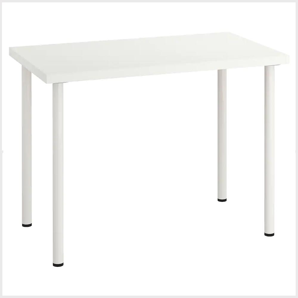 IKEA LINNMON Table Top White with ADILS White Legs 100X60