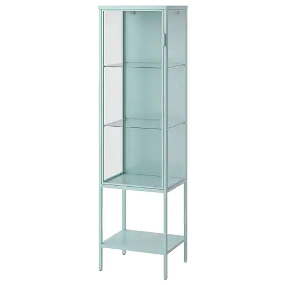 IKEA Rudsta Glass-Door Cabinet Light Turquoise 42X37X155 cm