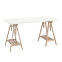 IKEA LAGKAPTEN - MITTBACK Desk White, Birch 140X60 cm