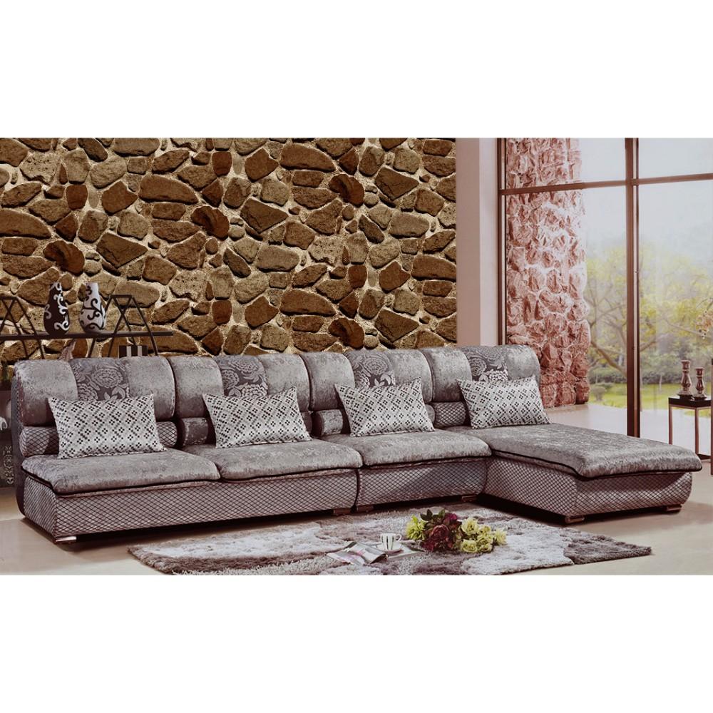 3D Small Rocks,Brown Effect Pattern Wallpaper(3)+1 Glue+1 Primer Combo