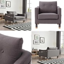 Zaire Dark Grey Sofa Set (3+2+1 Seater)