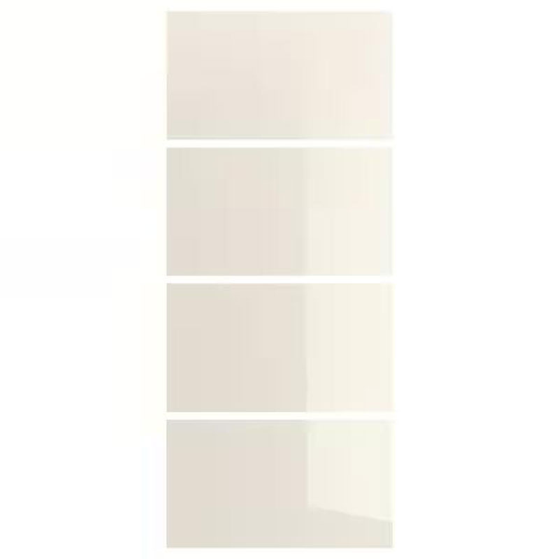 IKEA Hokksund 4 Panels for Sliding Door Frame, High-Gloss Light Beige,100X236 cm