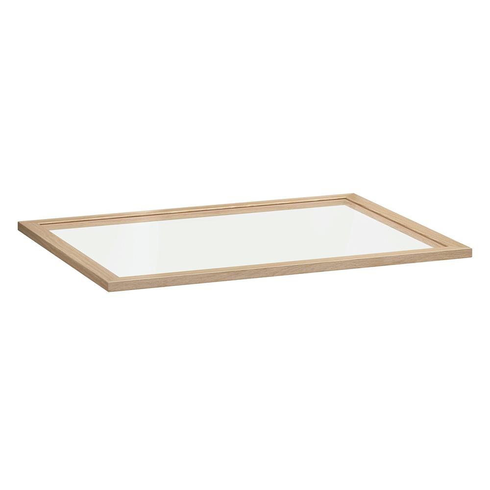 KOMPLEMENT Glass Shelf, White Stained Oak Effect, 100X58 cm