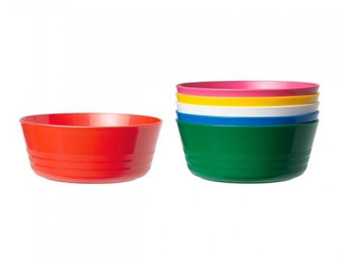 IKEA Kalas Multicolour 6 pcs Polypropylene Plastic Bowl