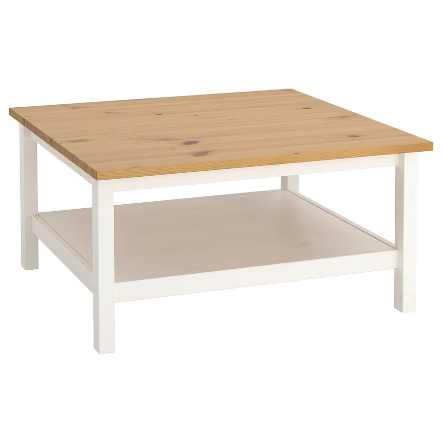 IKEA HEMNES Coffee Table White Stain-Light Brown 90X90 cm