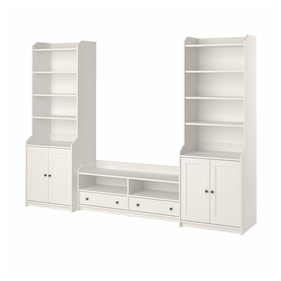 IKEA HAUGA Tv-Storage Combination White 277X46X199 cm