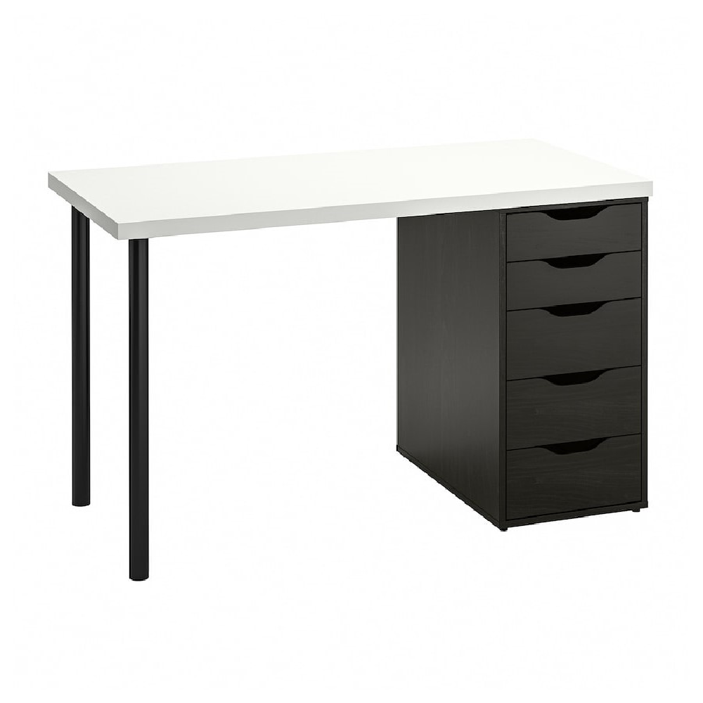 IKEA LAGKAPTEN - ALEX Desk White-Black-Brown 120X60 cm