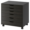 IKEA ALEX Drawer Unit on Castors Black-Brown 67X66 cm