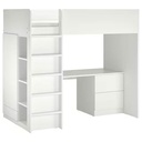 IKEA SMASTAD Loft Bed White White-With Desk with 3 Drawers 90X200 cm