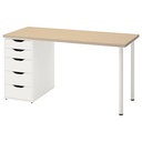 IKEA MALSKYTT - ALEX desk birch-white 140x60 cm