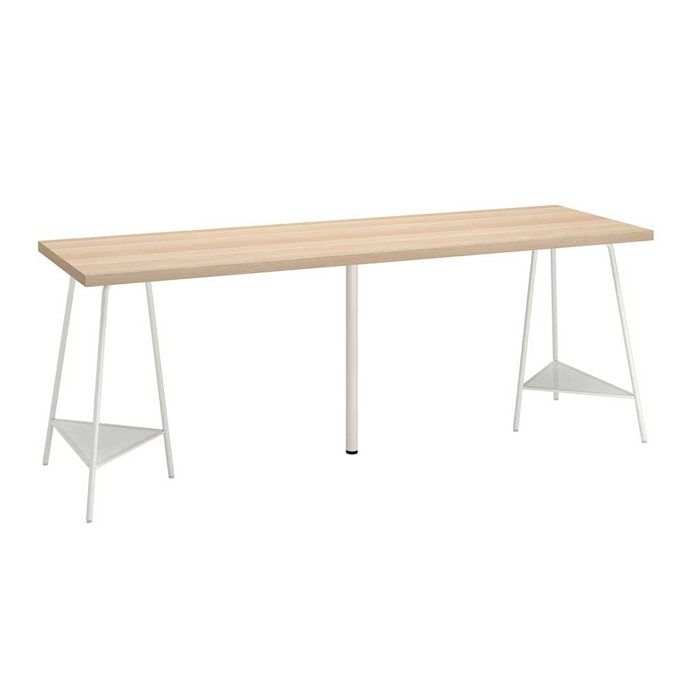 IKEA LAGKAPTEN - TILLSLAG Desk White Stained Oak, White 200X60 cm