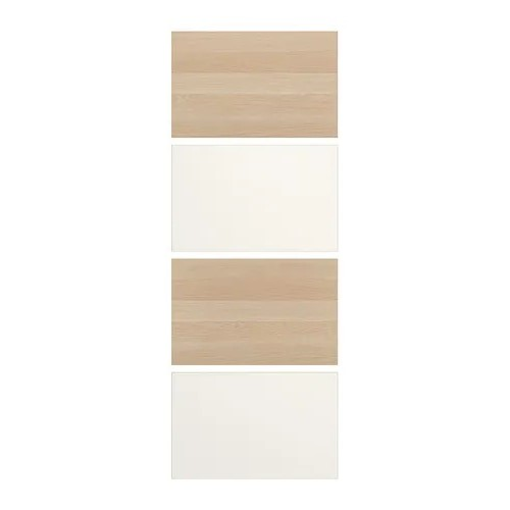 IKEA MEHAMN 4 panels for sliding door frame white stained oak effect/white